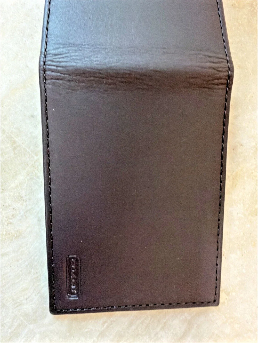 Coach Slim Bifold Wallet Genuine Sport Calf Leather Brown